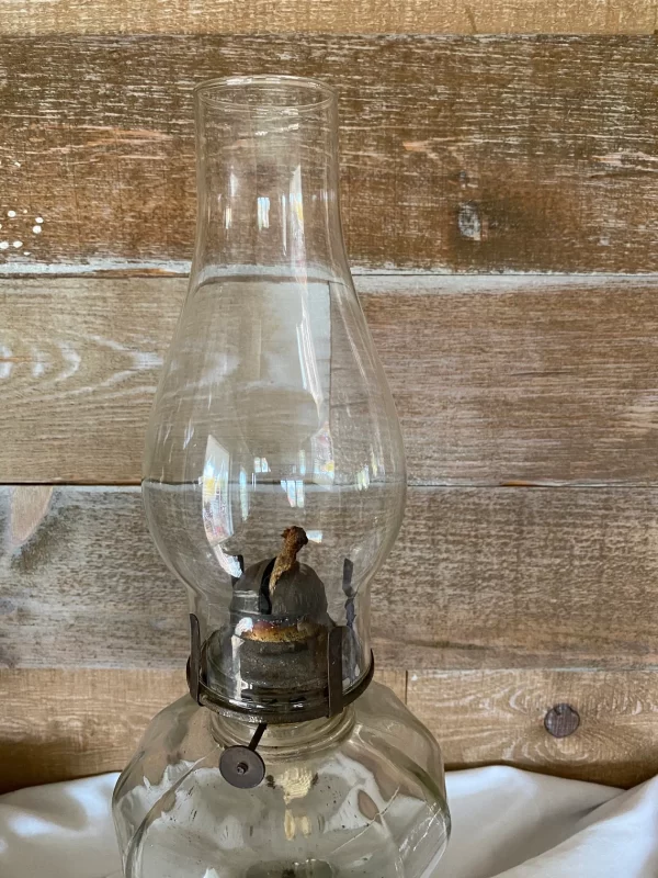 Pressed Glass Oil Lamp hurricane