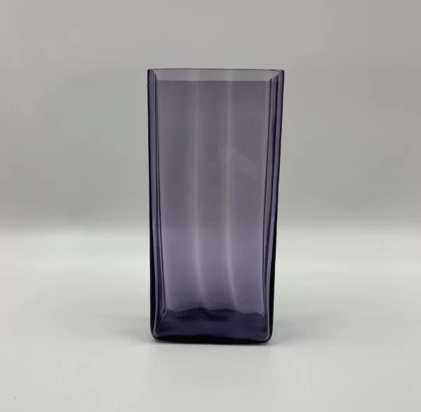 large purple glass vase front