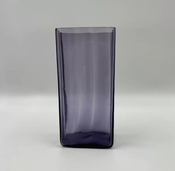 large purple glass vase back