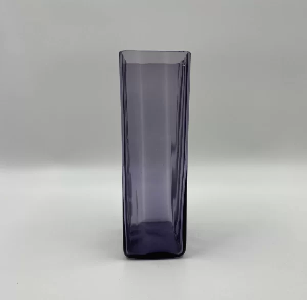 large purple glass vase left side