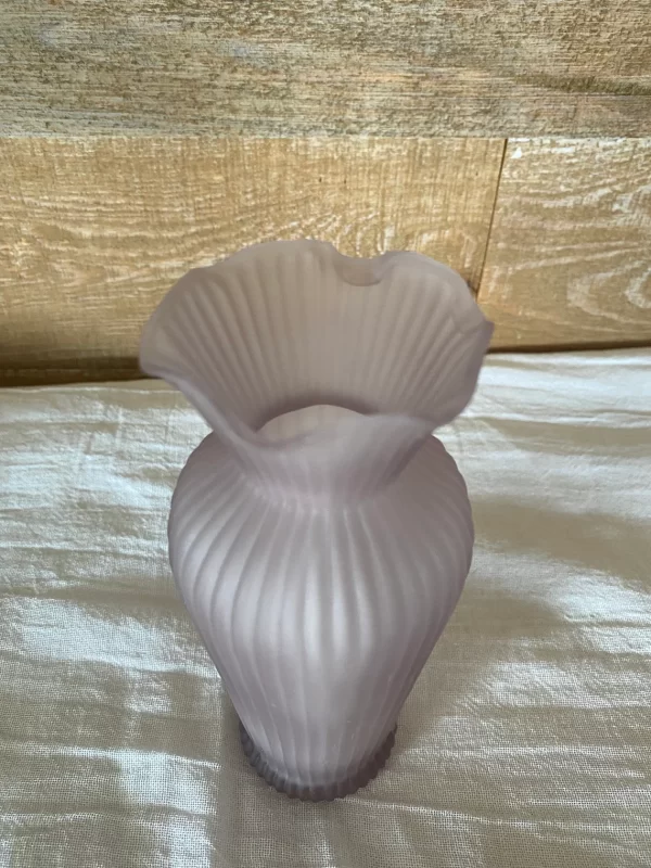 glass purple vase top