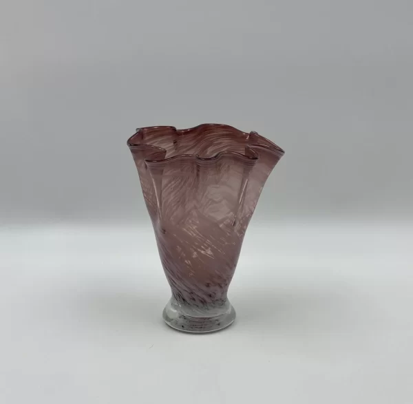 purple glass vase vintage front