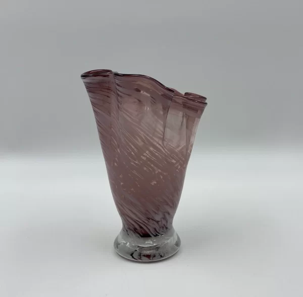 purple glass vase vintage side