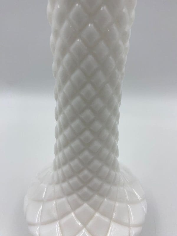 vintage white milk glass vase close design