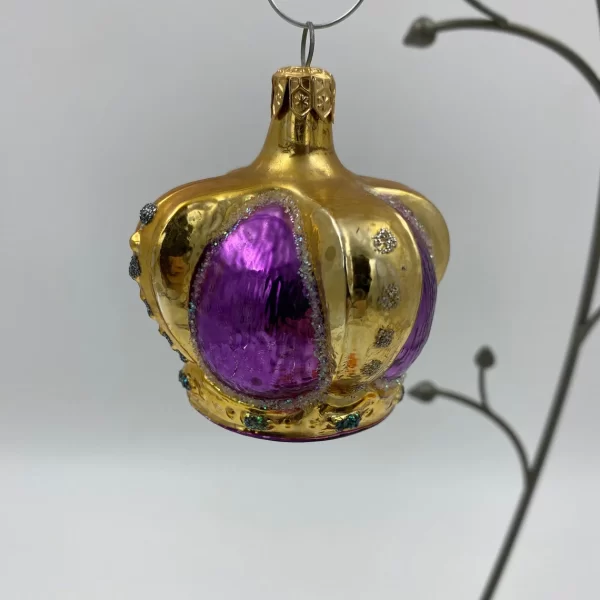 vintage Radko ornaments hanging purple gold crown