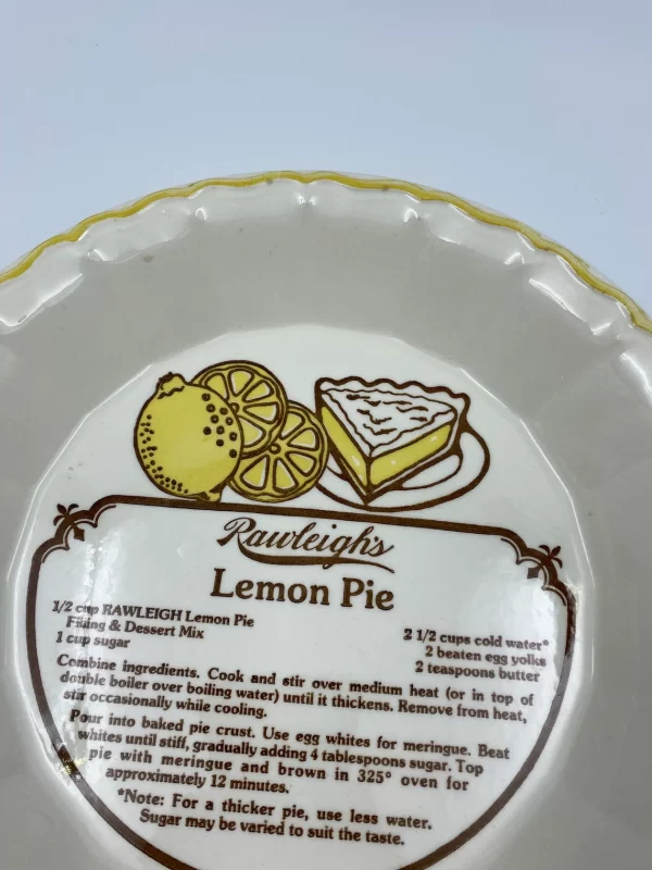 ceramic pie dish with recipe wear