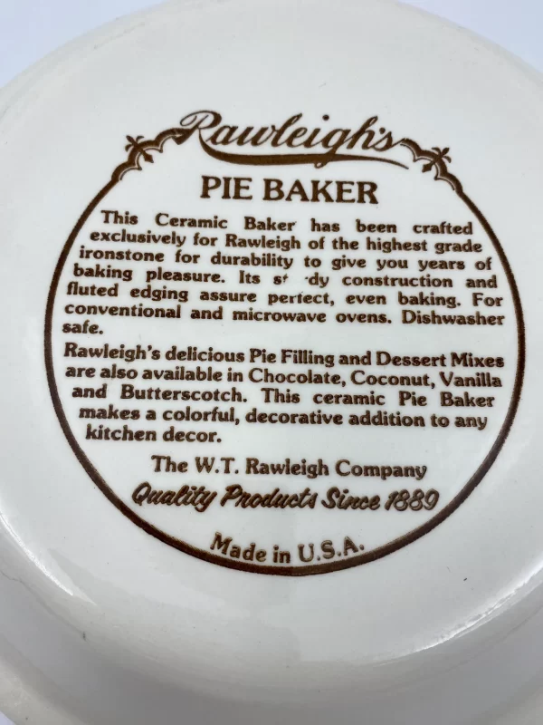 ceramic pie dish with recipe close back