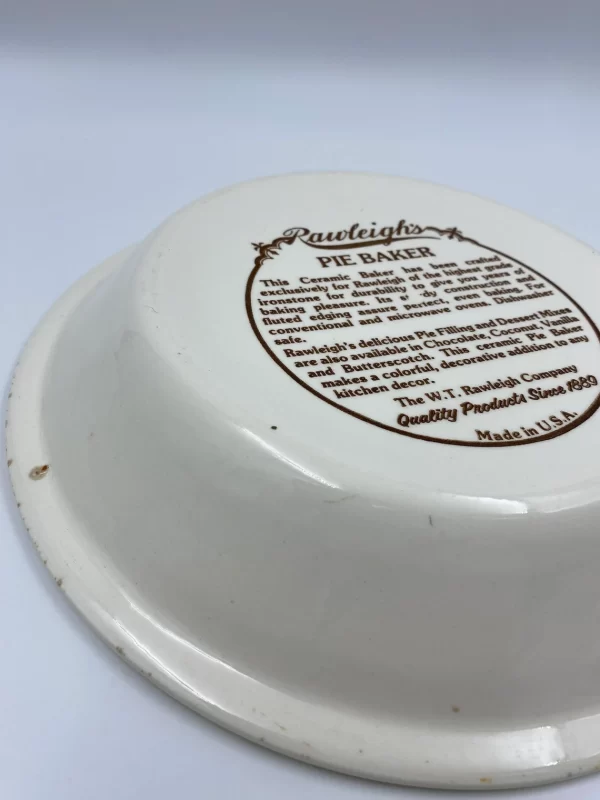 ceramic pie dish with recipe wear