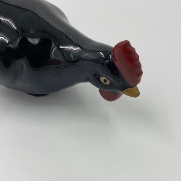 black ceramic rooster head