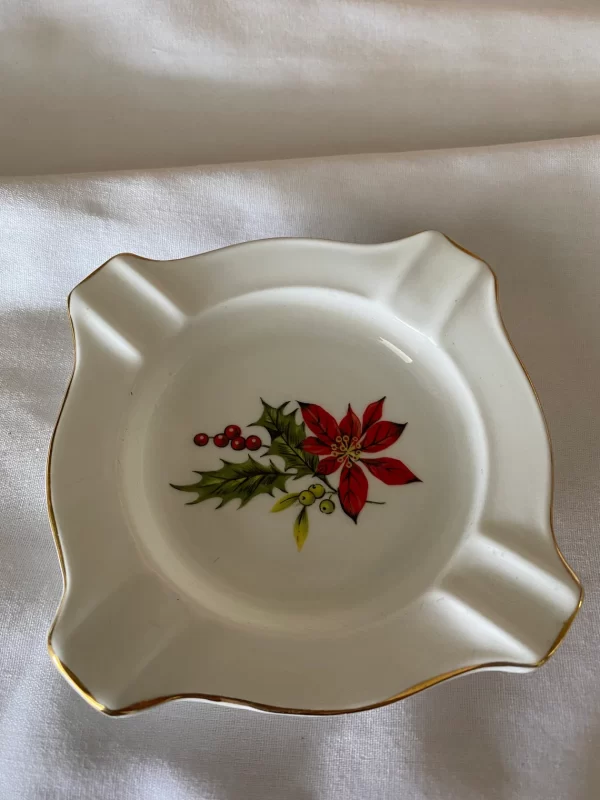 Poinsettia ashtray Royal Adderley 1970s top view looking down