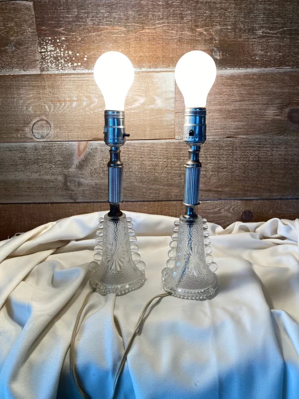 vintage clear glass lamps 1940s