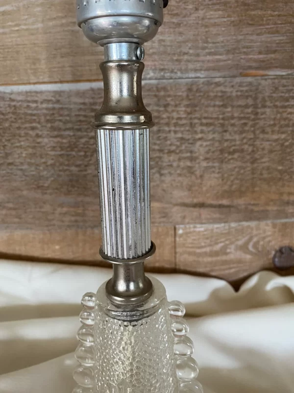 vintage clear glass lamps close