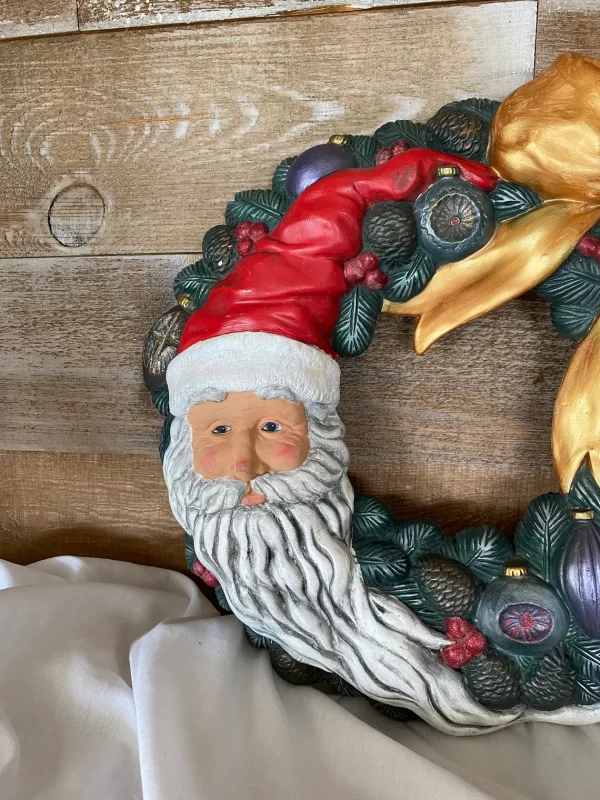 vintage Santa wreath crescent Santa