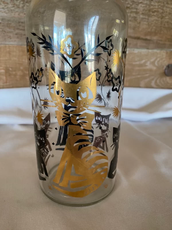 vintage cat vase gold atomic cat