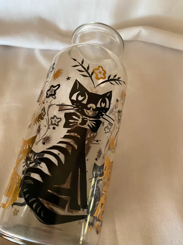 vintage cat vase black atomic cat