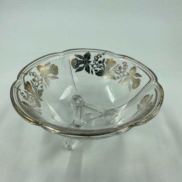 daffodil bowl clear glass and silver design