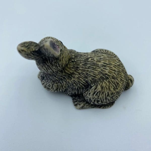 vintage soapstone carvings top view of bunny rabbit