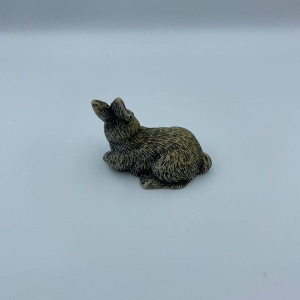 vintage soapstone carvings back of bunny rabbit