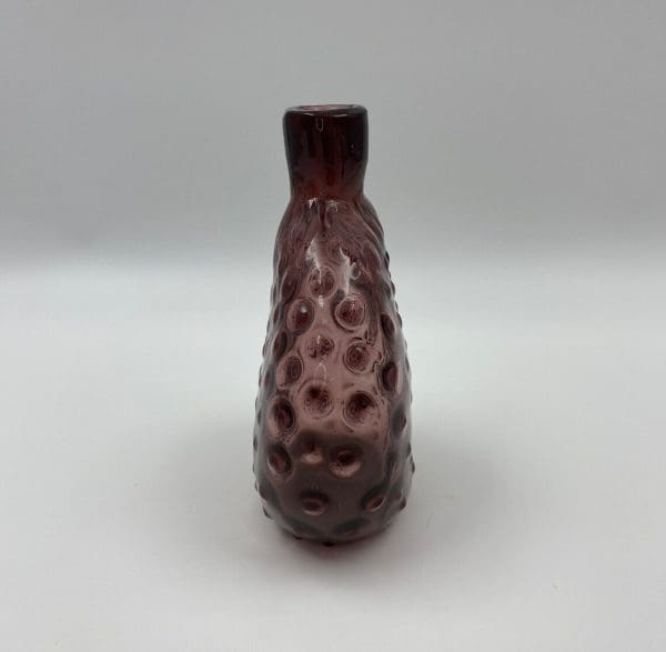 amethyst glass bottle left side