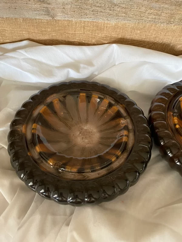 Sunflower ashtray set of two 1950s top view