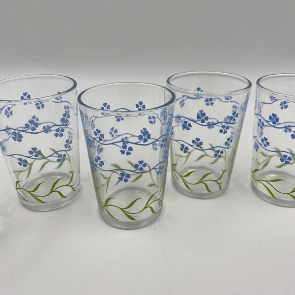 Swanky Swigs Kraft Forget Me Nots hand painted design of blue flowers