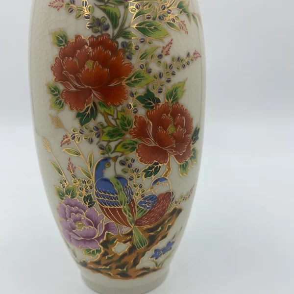 vintage vases made in japan bird and flower design