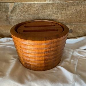 vintage wood ice bucket front