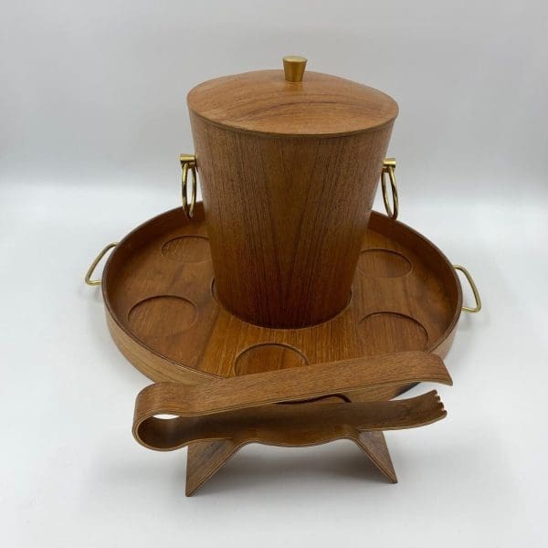 teak ice bucket set