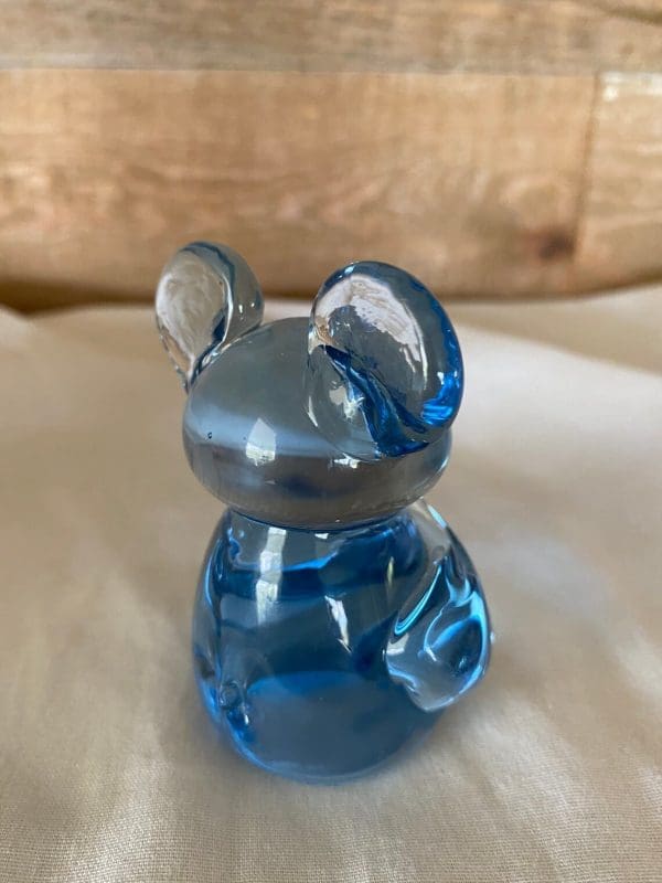 koala bear figurine ears in blue glass