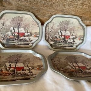 vintage Christmas serving tray fronts