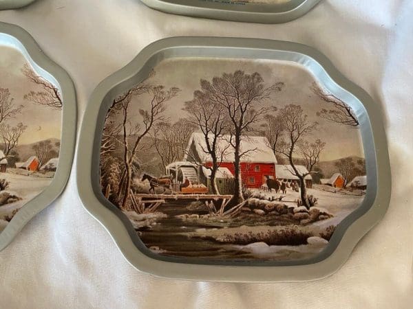 vintage Christmas serving tray close