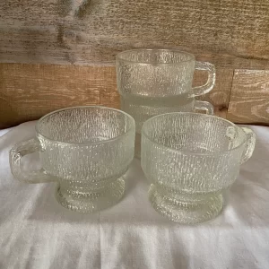 vintage glass coffee mugs retro glass mug set of four