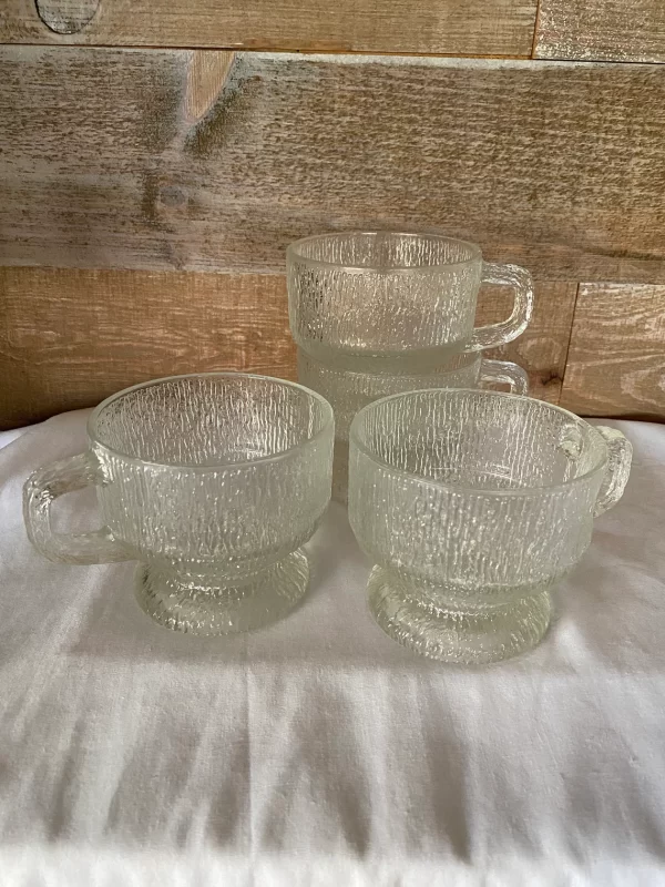 vintage glass coffee mugs retro glass mug set of four