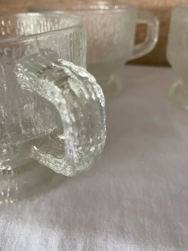 vintage glass coffee mugs handle