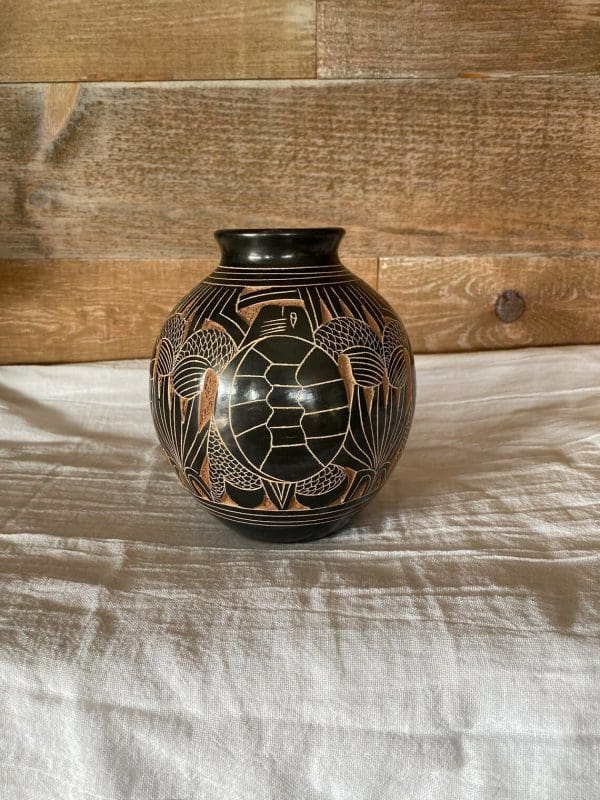 turtle vase carved