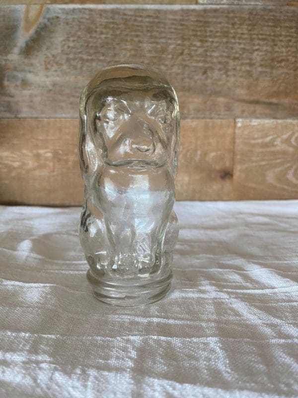 dog shape jar clear glass