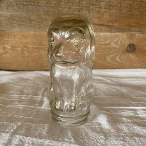 dog shape jar hound dog shape front in clear glass