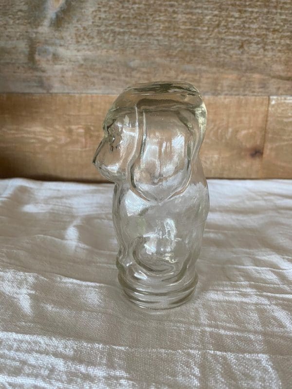 dog shape jar left side clear glass