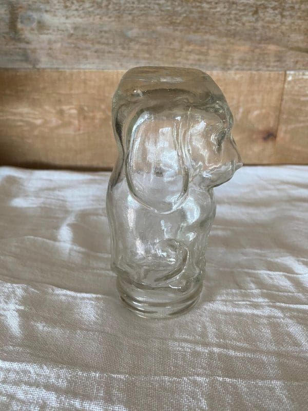 dog shape jar clear glass right side