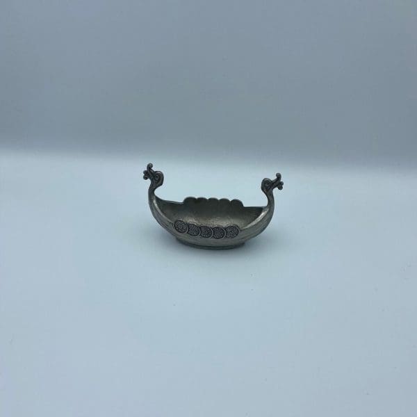 pewter Viking ship salt cellar unique