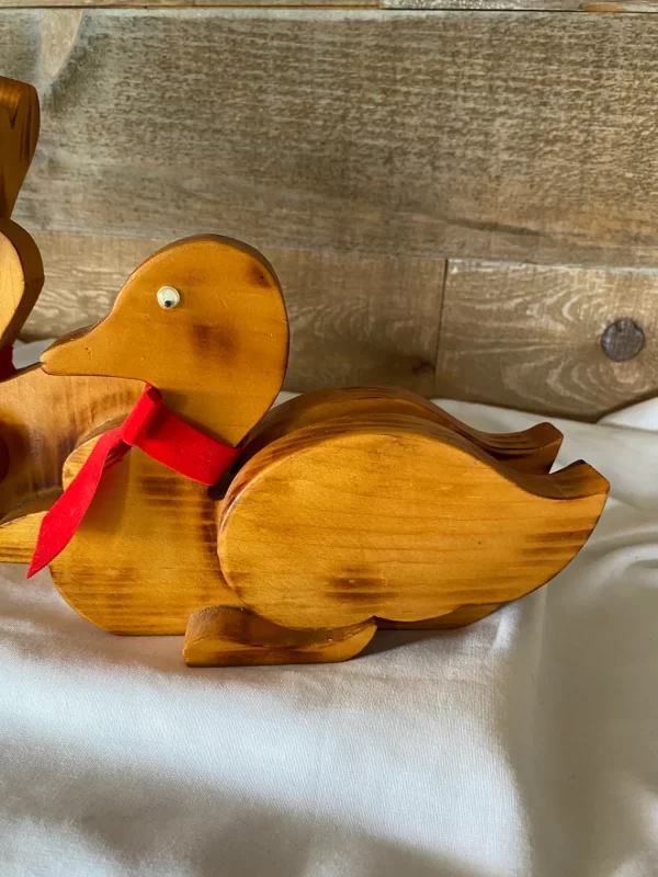 vintage wood Christmas decorations duck