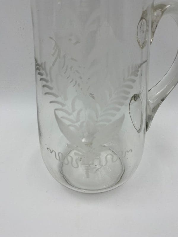 vintage glass pitcher etched