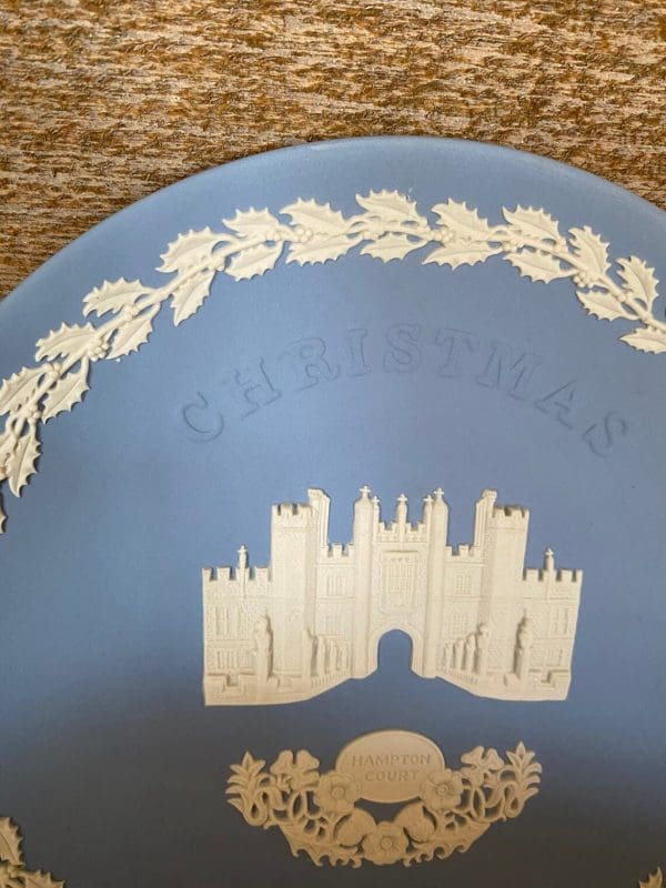 Wedgwood Christmas plates top detail close