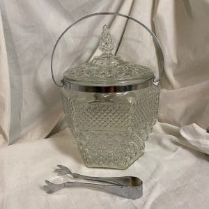 Anchor Hocking Wexford Ice Bucket with tongs