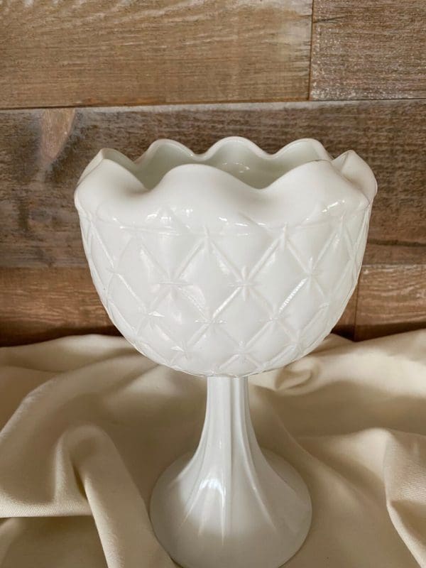 milk glass vase close