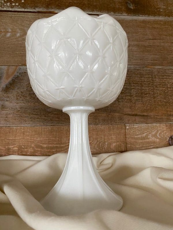 milk glass vase compote