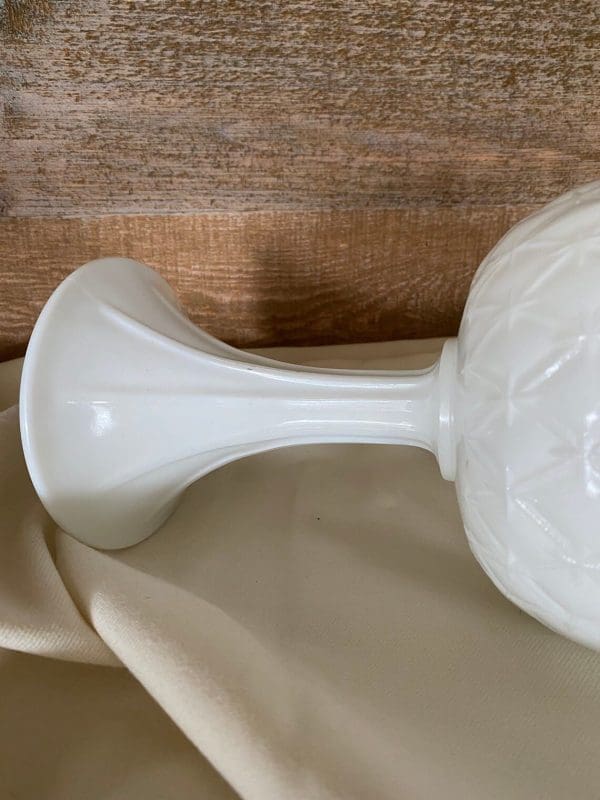 milk glass vase pedestal base