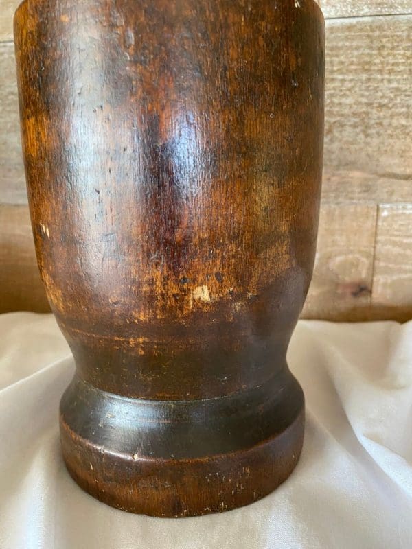 vintage wood mortar and pestle scuffed finish