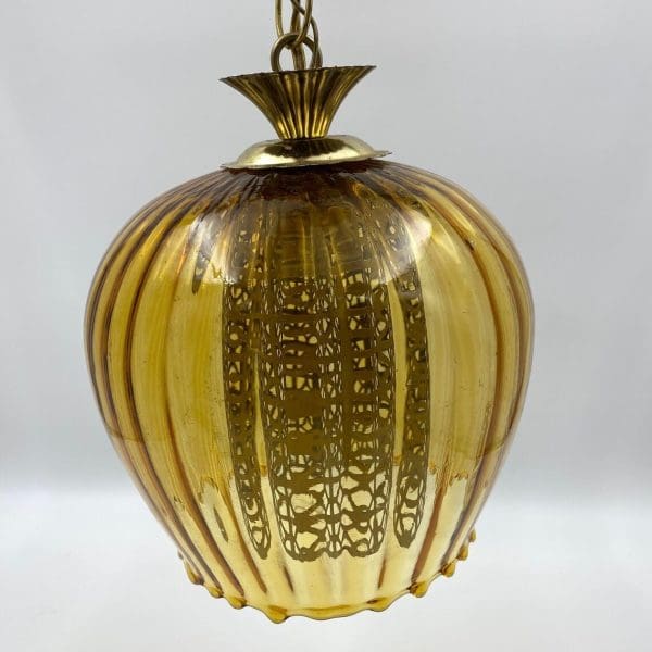 vintage amber glass swag lamp hanging