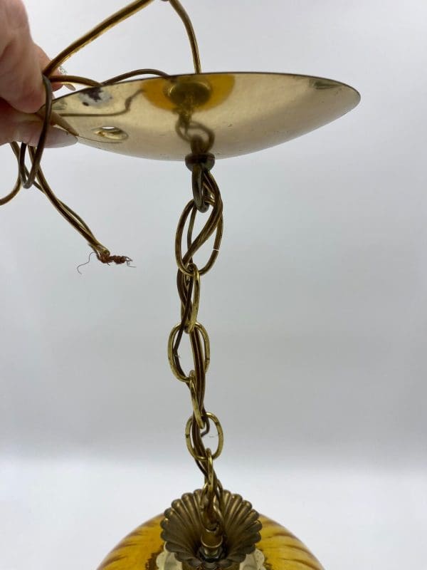 vintage amber glass swag lamp wiring